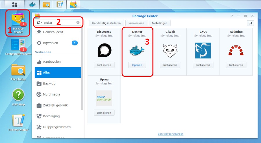 Docker installeren Docker installeren op je Synology