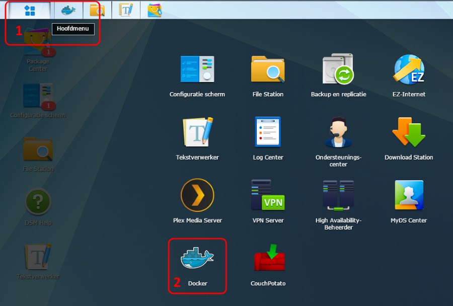 Docker starten op jDocker starten op je Synology